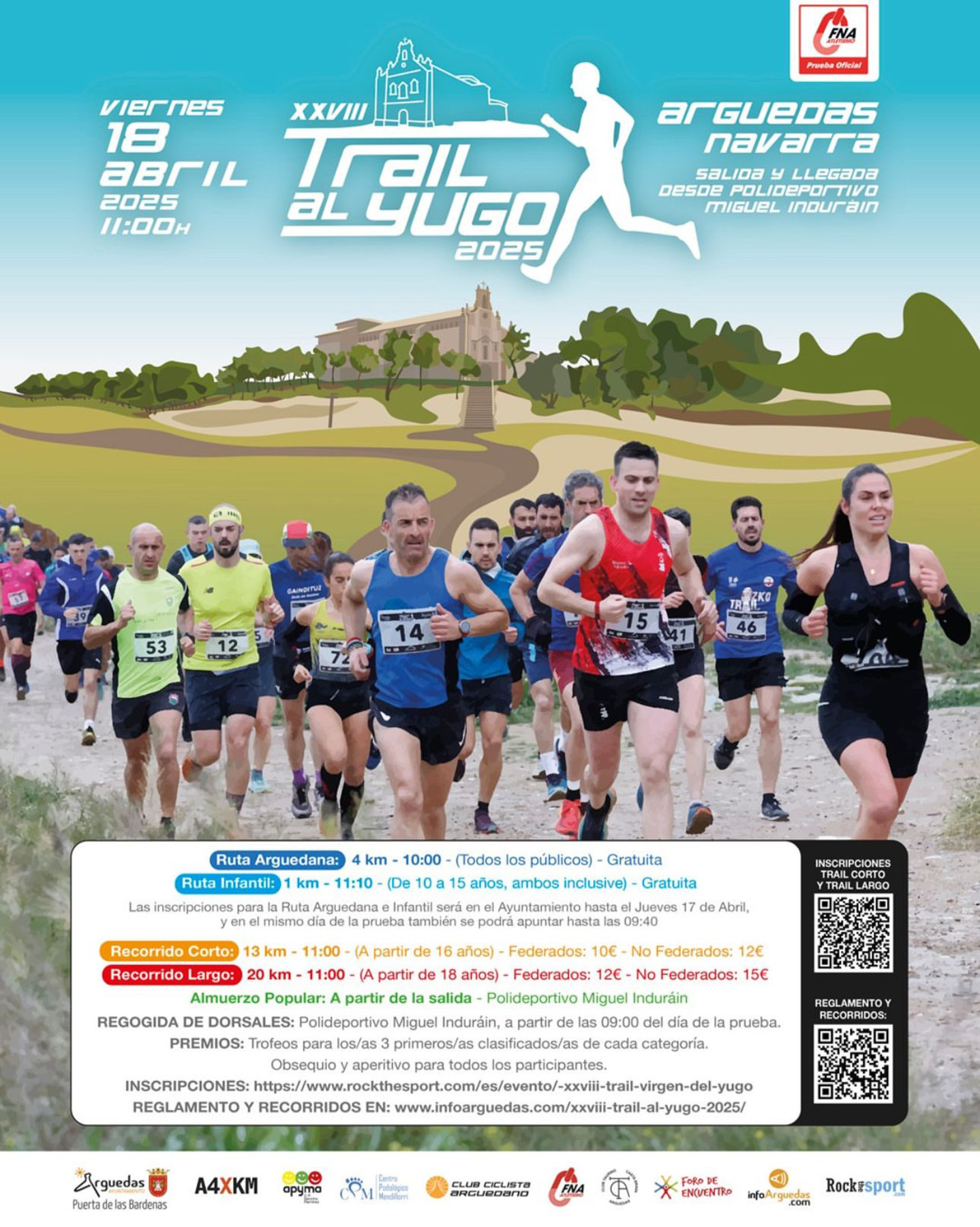 Cartel de la edición de 2025 del Trail al Yugo en Arguedas. CEDIDA