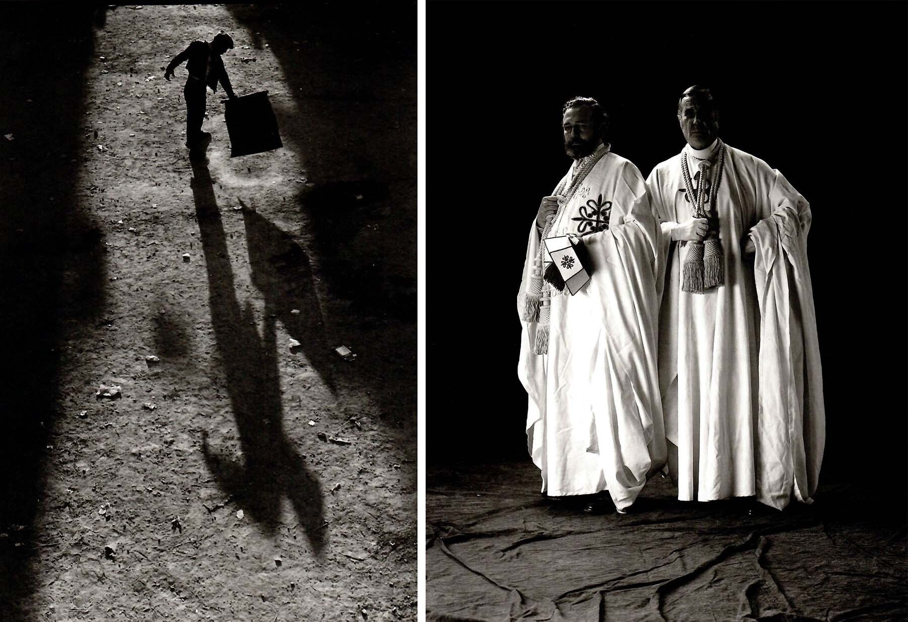 Fotos 04 y 05. A la izqda. Ensayo Fuentelencina: ciclo del Sol. A la drcha. Manuel Narváez Patino y Julio Prado y Colón de Carvajal. (Fotos Koldo Chamorro, cortesía de la familia)