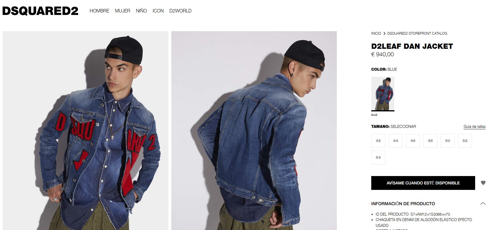 Vista de la cazadora que uso Ramón Alzórriz para participar en la marcha del 1 de mayo en Pamplona con el precio de 940 euros.