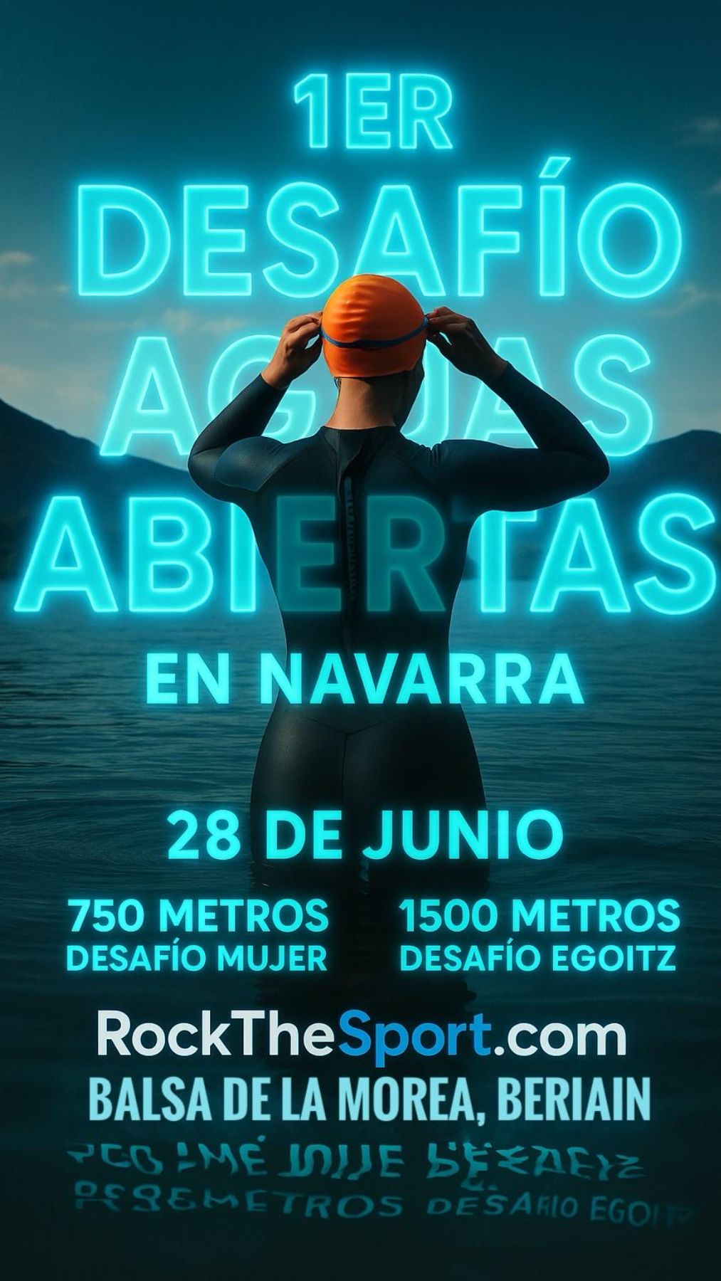 Cartel del Primer Desafío de Aguas Abiertas en Navarra. CEDIDA