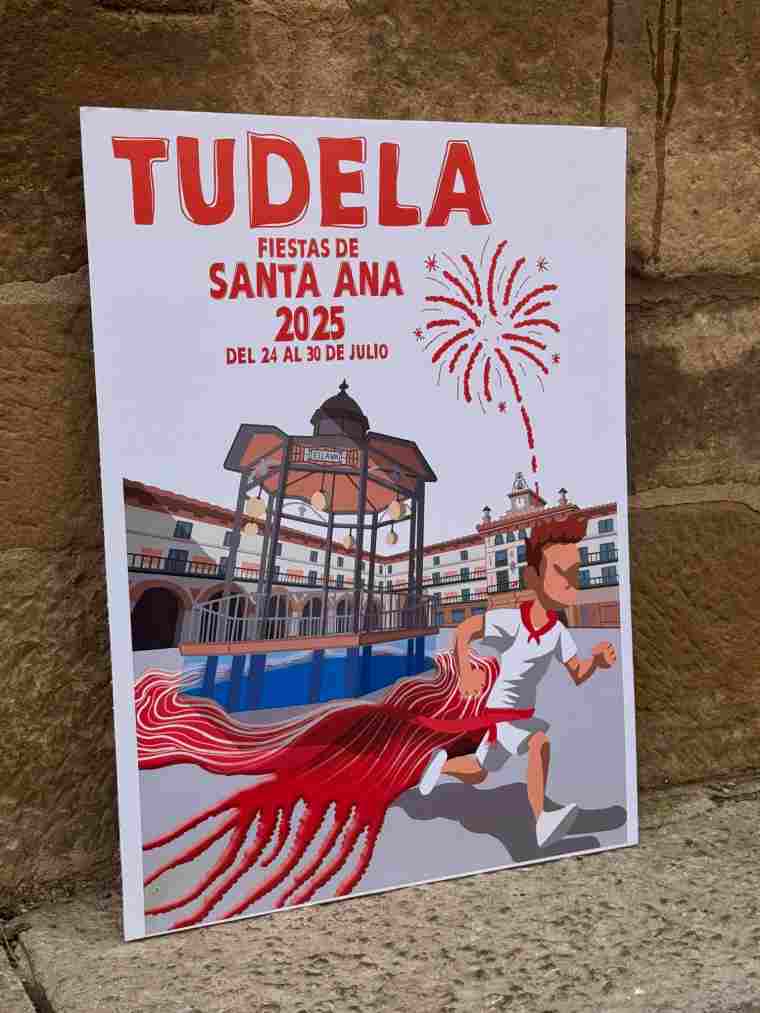 Cartel anunciador de las fiestas de Santa Ana 20205, del tudelano Adrián Pérez Gómez.