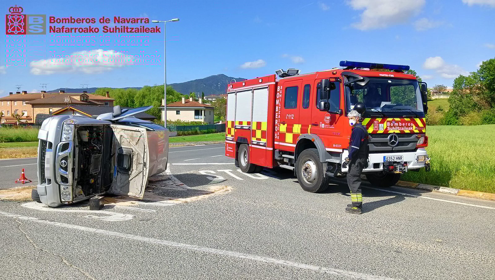 Un grave accidente de tráfico en Navarra deja a un hombre de 82 años herido