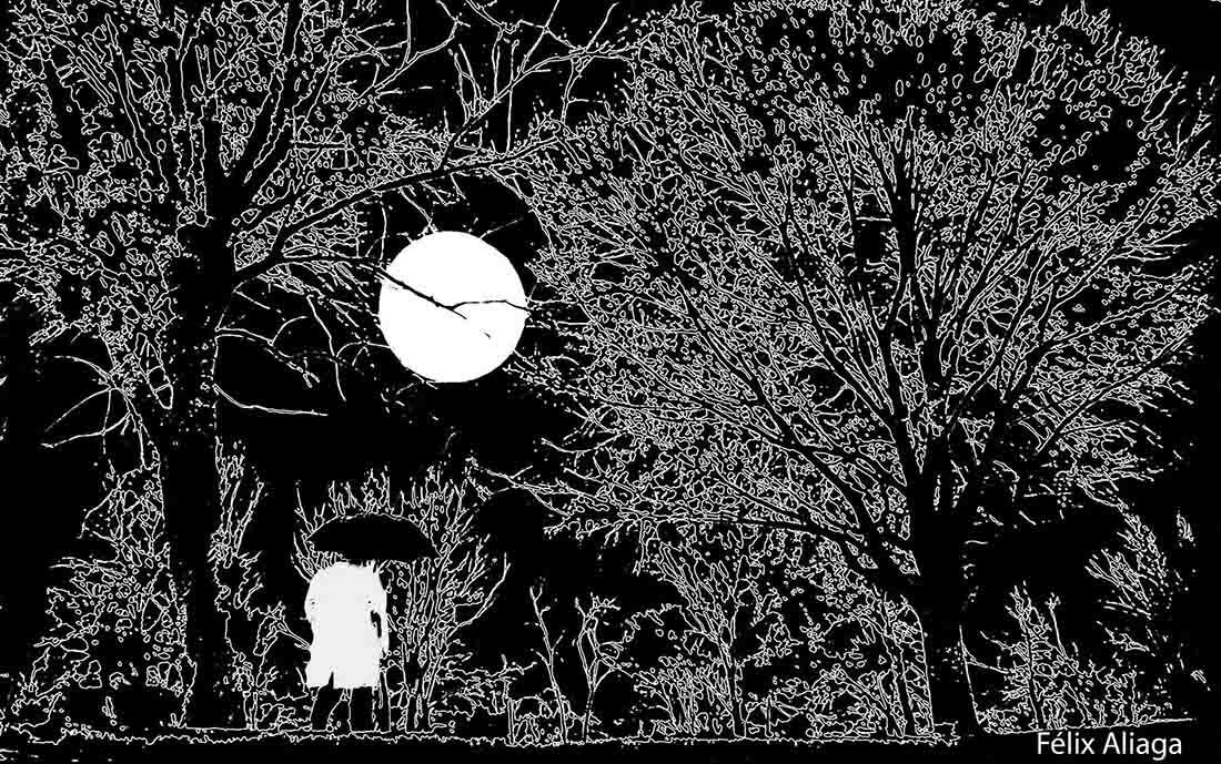 Foto 10. El hombre del paraguas. (Foto Félix Aliaga, cortesía de la familia)