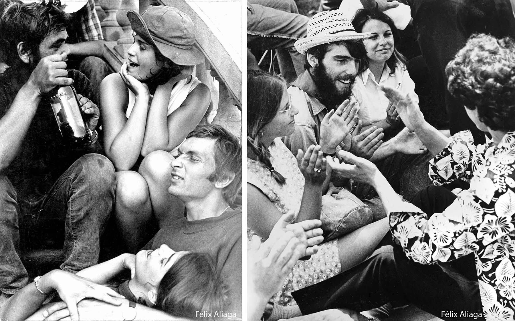 Fotos 04 y 05. A la izqda. Los hippies (1968). A la drcha. Las manos (1969) (Fotos Félix Aliaga, cortesía de la familia)