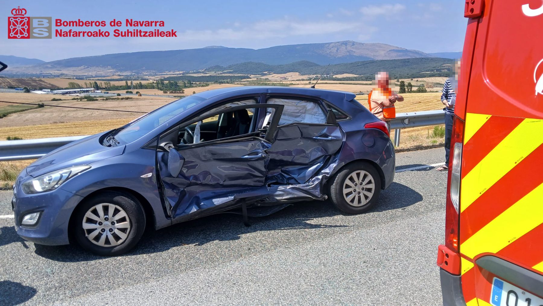 Accidente múltiple en una carretera de Navarra con tres personas trasladadas