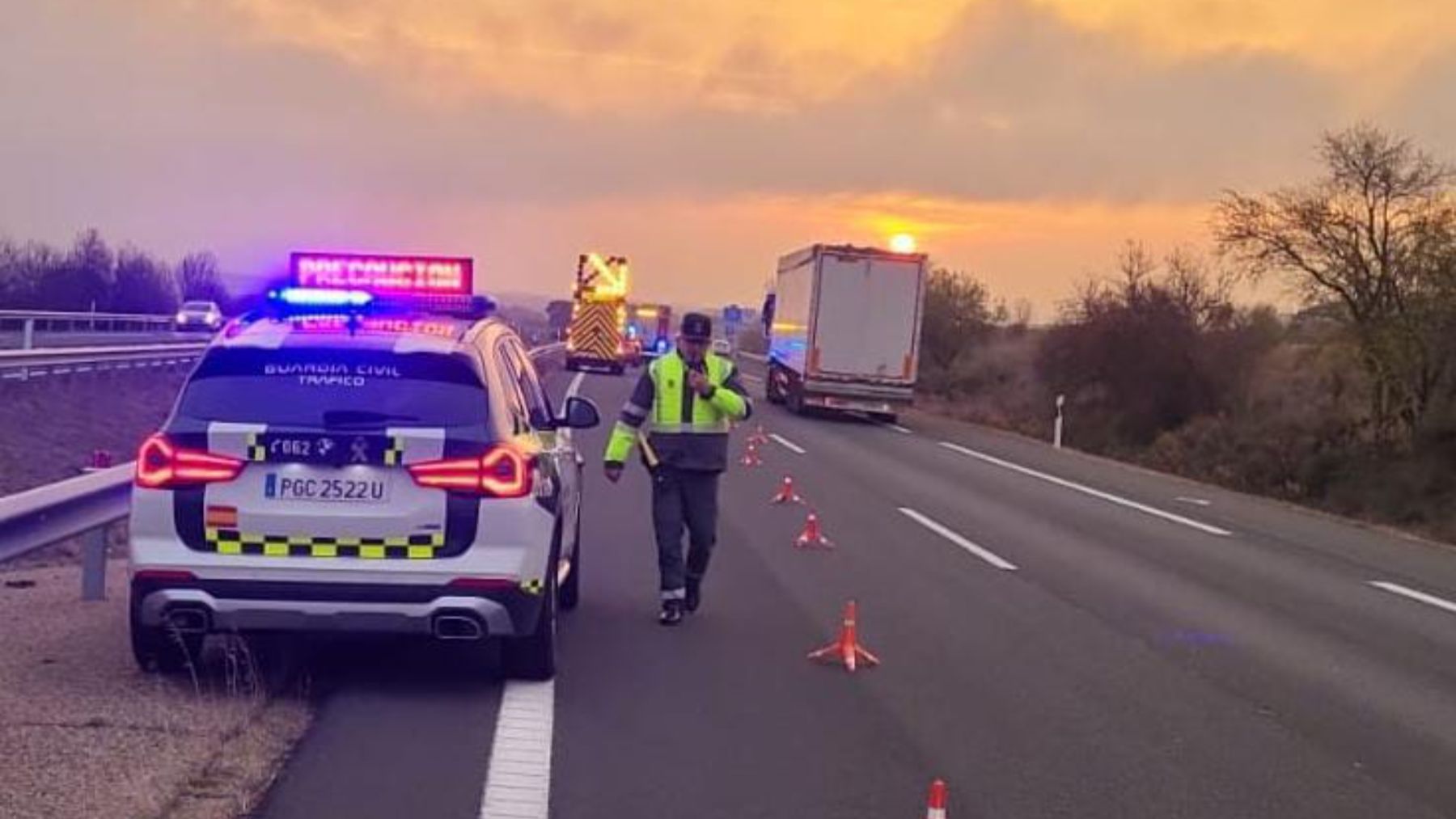 Una mujer de 57 años, herida grave tras un accidente en una autopista en Navarra