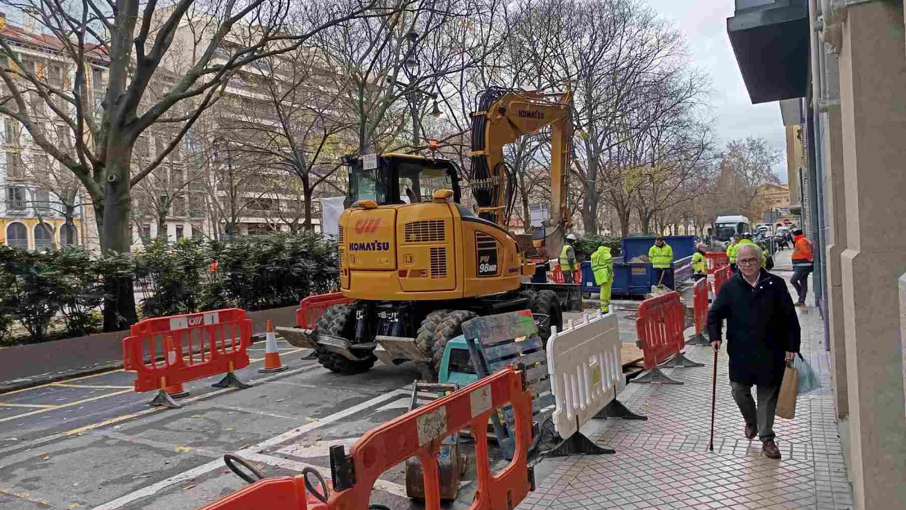 Asirón mantendrá cerrado el Paseo de Sarasate de Pamplona durante un año y medio: comienzan las obras