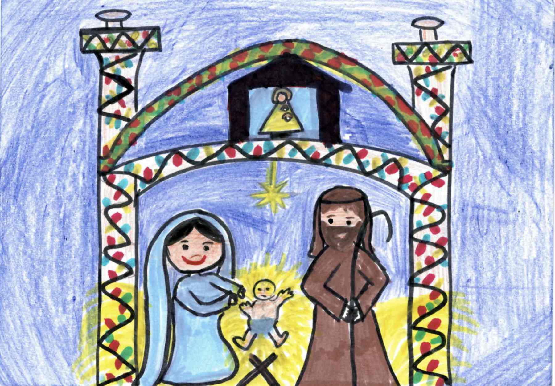 Postal ganadora del concurso de tarjetas navideña de Tudela. MARÍA AUSEJO