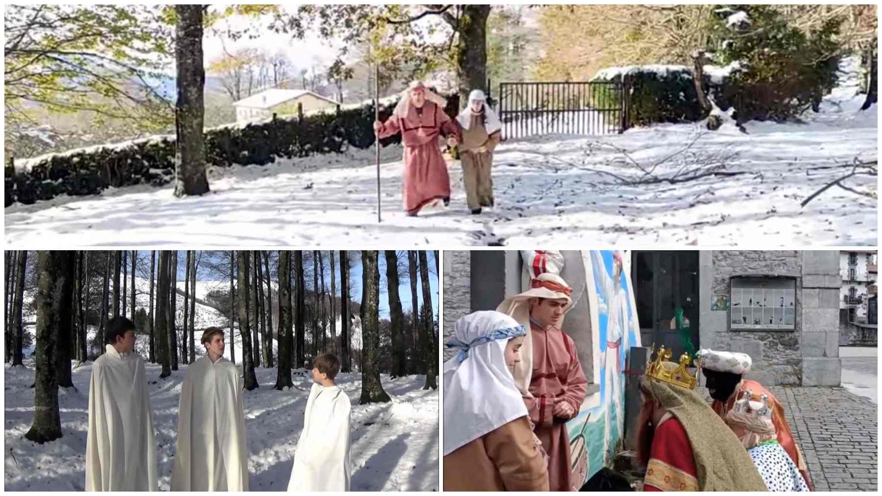 La Navidad más auténtica de Navarra: un Belén viviente con actores amateurs y un paisaje blanco de cine