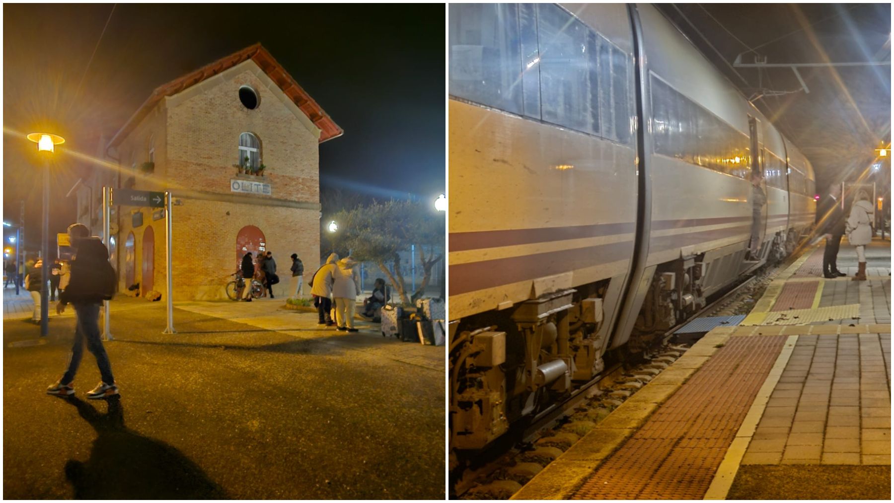 Decenas de pasajeros atrapados en Olite por la avería de un tren con destino Pamplona