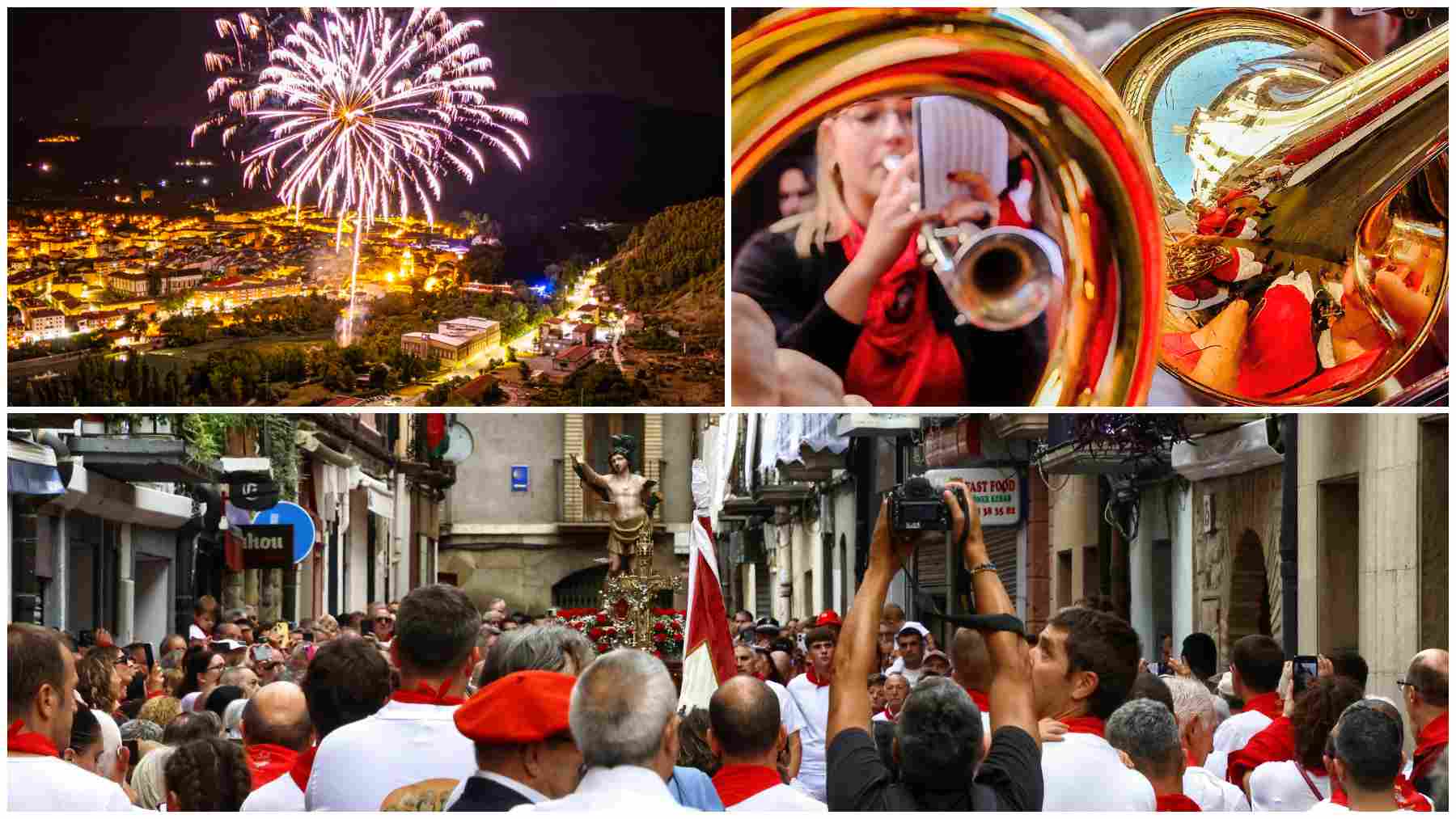 Las tres imágenes que optan a ganar el concurso de fotografía de las fiestas de un pueblo de Navarra