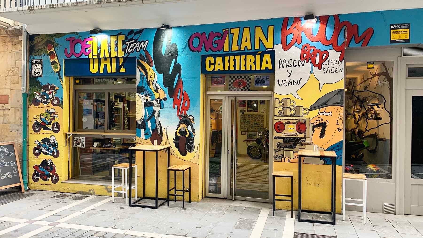 Fachada de la cafetería Ongi Izan en la calle Mayor 52 del casco viejo de Pamplona. Navarra.com
