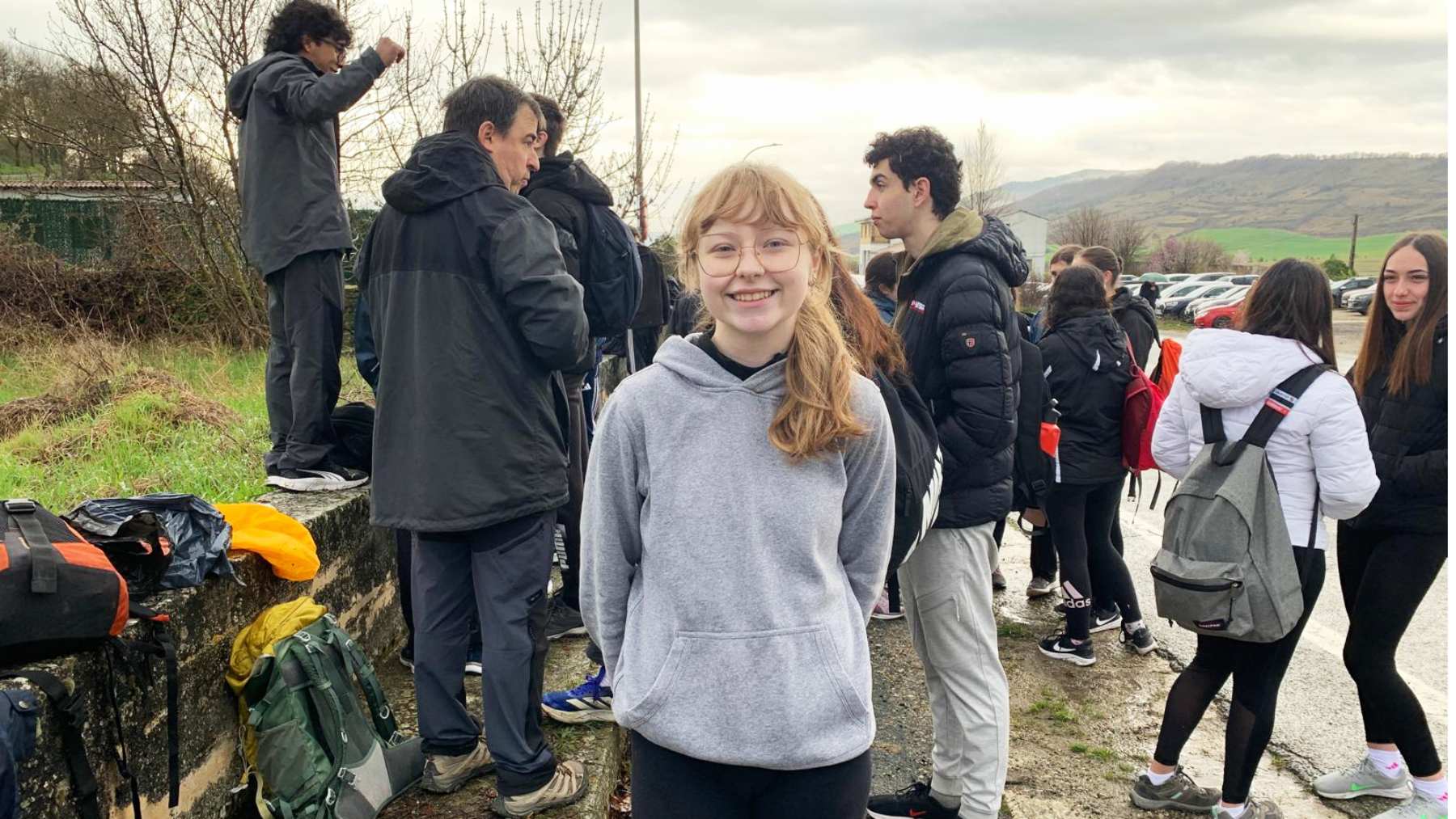 Polina, la navarra de 16 años que vive su primera Javierada: “Te cansas, pero te llena el espíritu”