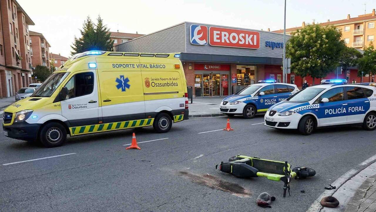 Herida una joven de 19 años tras un accidente con patinete en una localidad de la comarca de Pamplona