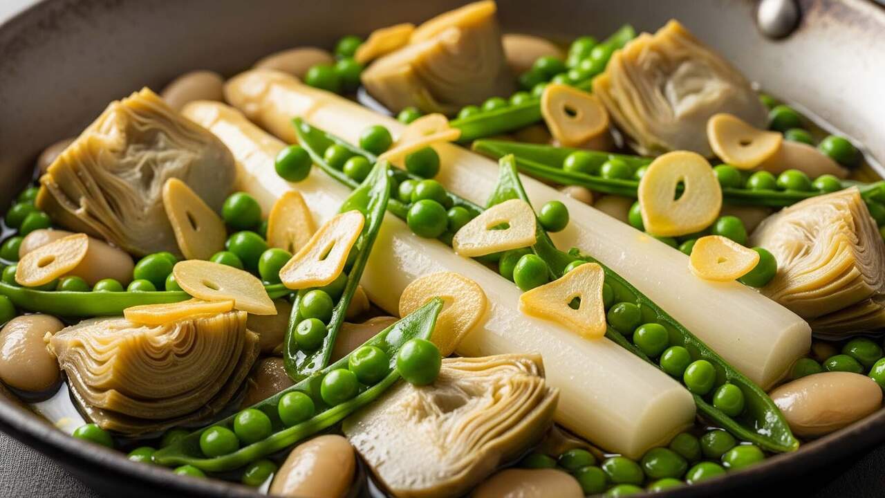 Menestra de verduras de Navarra, seg&uacute;n la receta de Reyno Gourmet.