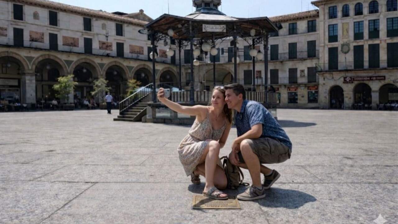 La plaza más famosa de Tudela marcará para siempre el punto exacto de la Bajada del Ángel
