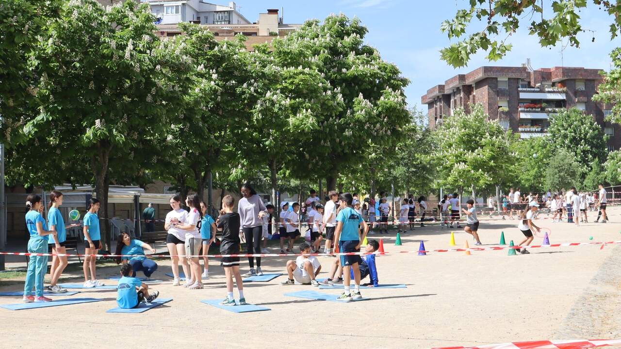 El evento que ha reunido a 200 escolares en Tudela y que busca combatir el sedentarismo infantil