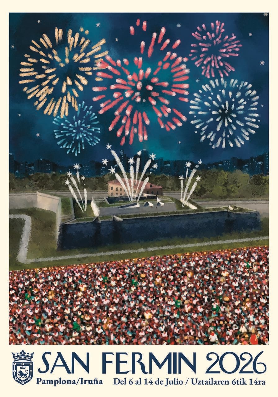 Número 8. Plica 4372. Postal de San Fermín la noche encendida