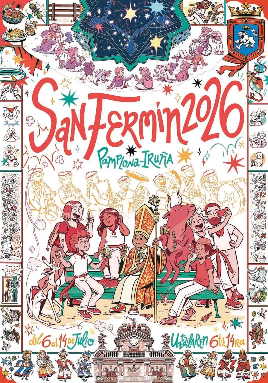 Cartel nº 4 ganador del concurso de San Fermín 2026.