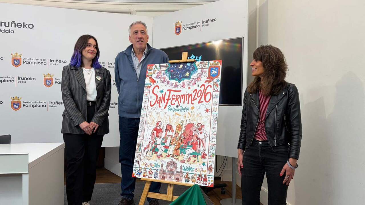 Pamplona ya tiene cartel ganador para San Fermín 2026: una imagen coral para llevar la fiesta al mundo