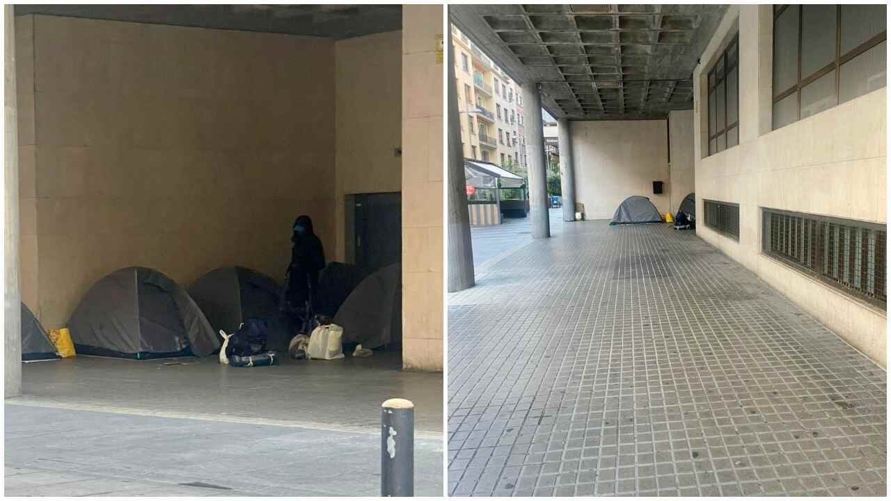 Aparecen tiendas de campaña en el centro de Pamplona en plena ola de regularización de inmigrantes