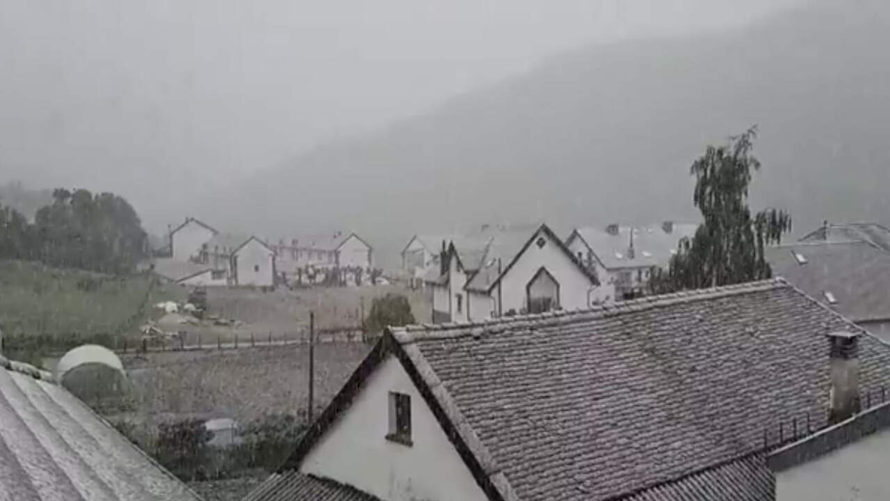 Imagen de nevada esta ma&ntilde;ana en Ezc&aacute;roz. @NOAINMETEO EN X