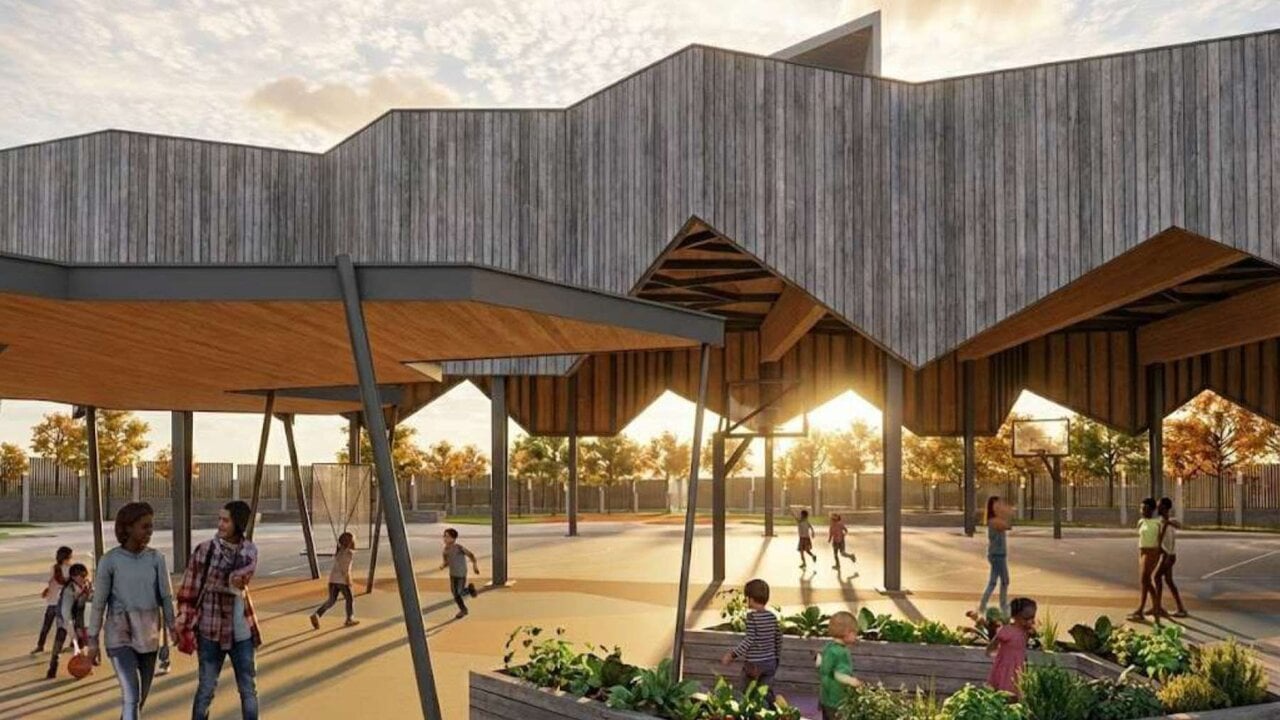 La curiosa forma que tendrá la nueva cubierta del patio de un colegio público de Pamplona