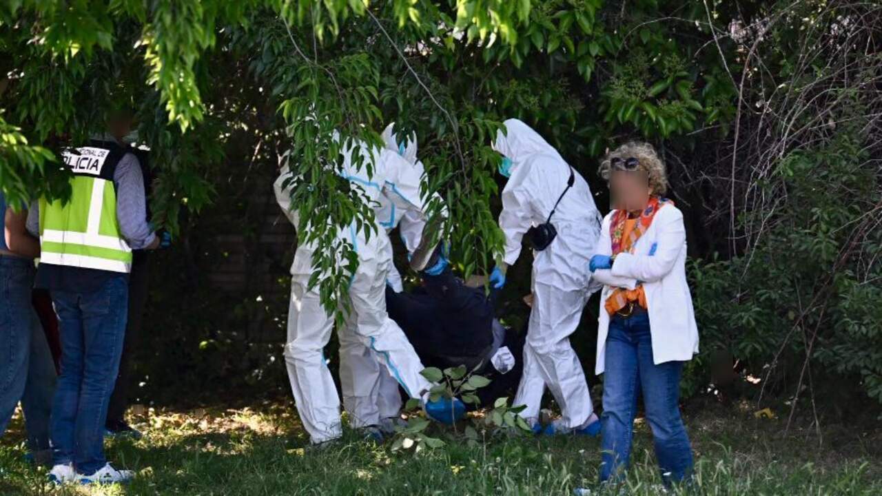 Agentes de cient&iacute;fica en el lugar en el que ha aparecido el cuerpo. PABLO LASAOSA
