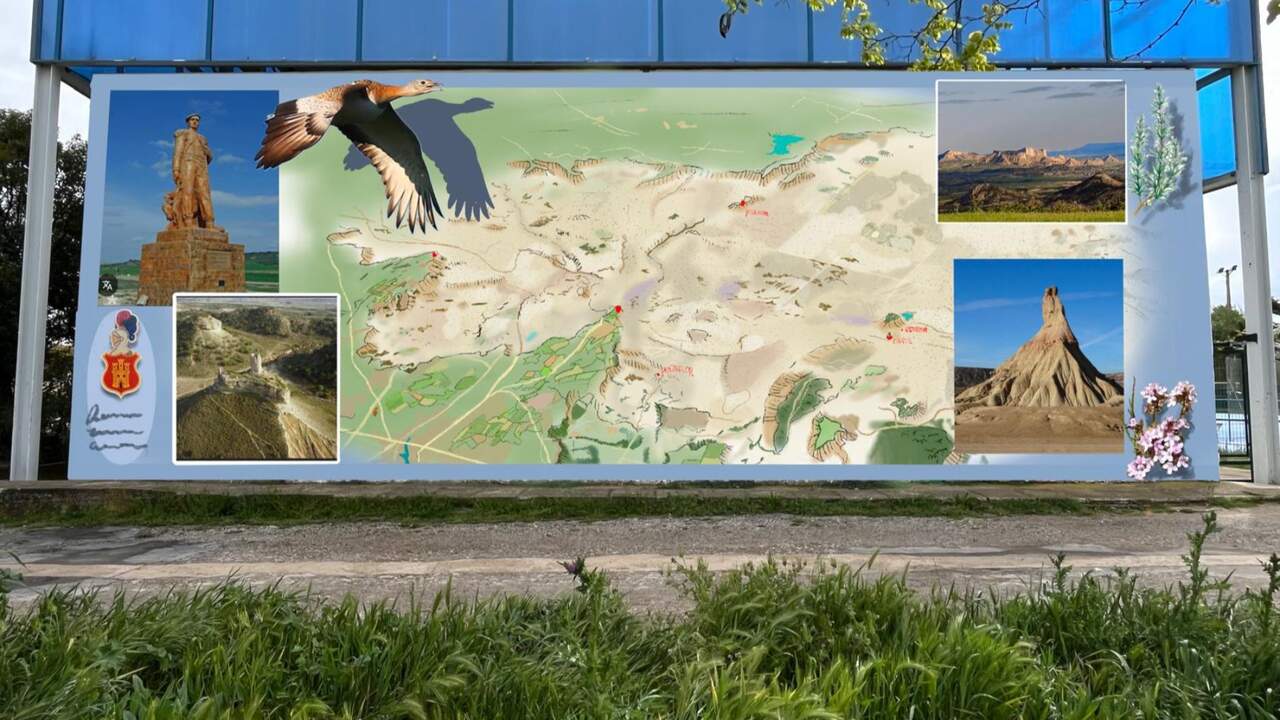 Un pueblo de Navarra reivindica su pasado y su futuro con cuatro murales que ya forman parte de sus calles