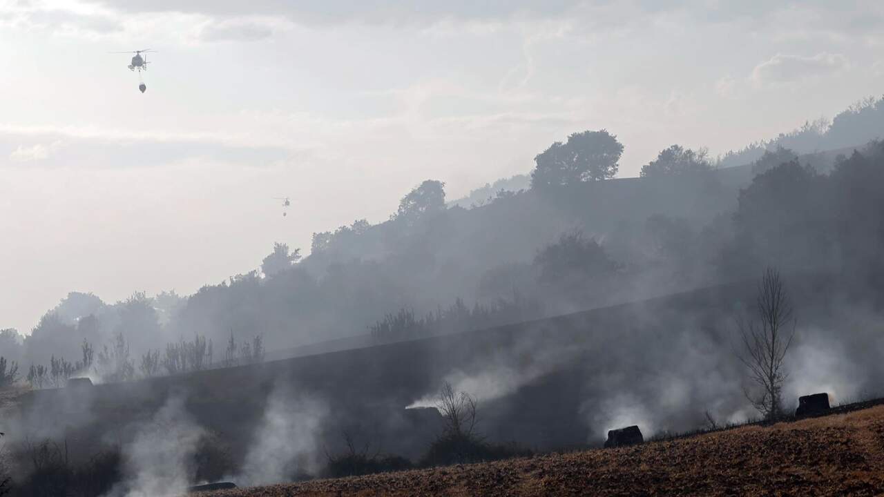 Im&aacute;genes de la extinci&oacute;n del incendio de Ezcabarte. EFE