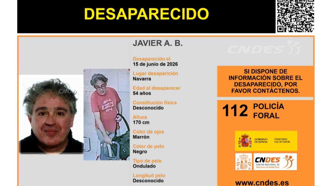 Policía Foral pide ayuda para encontrar a un hombre de 54 años desaparecido en la Rochapea de Pamplona