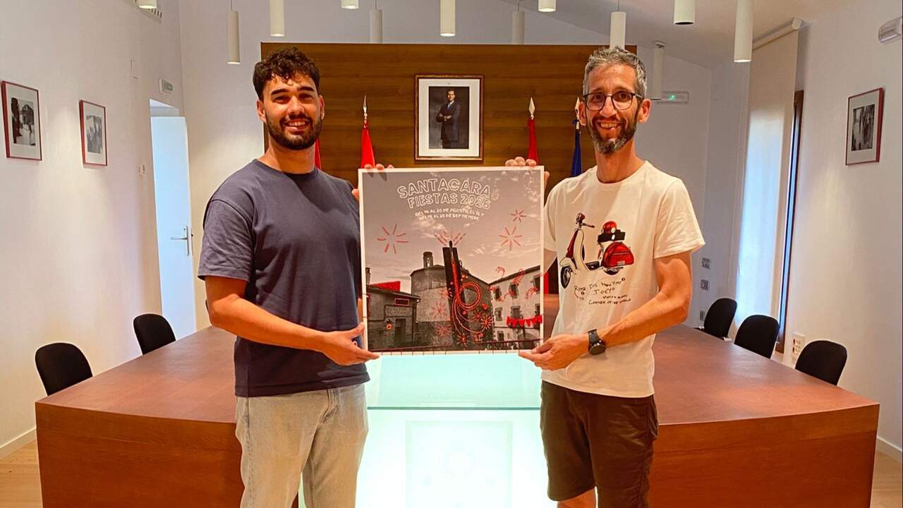Un bordado sobre el chupinazo, imagen ganadora para el cartel de las fiestas de agosto de Santacara