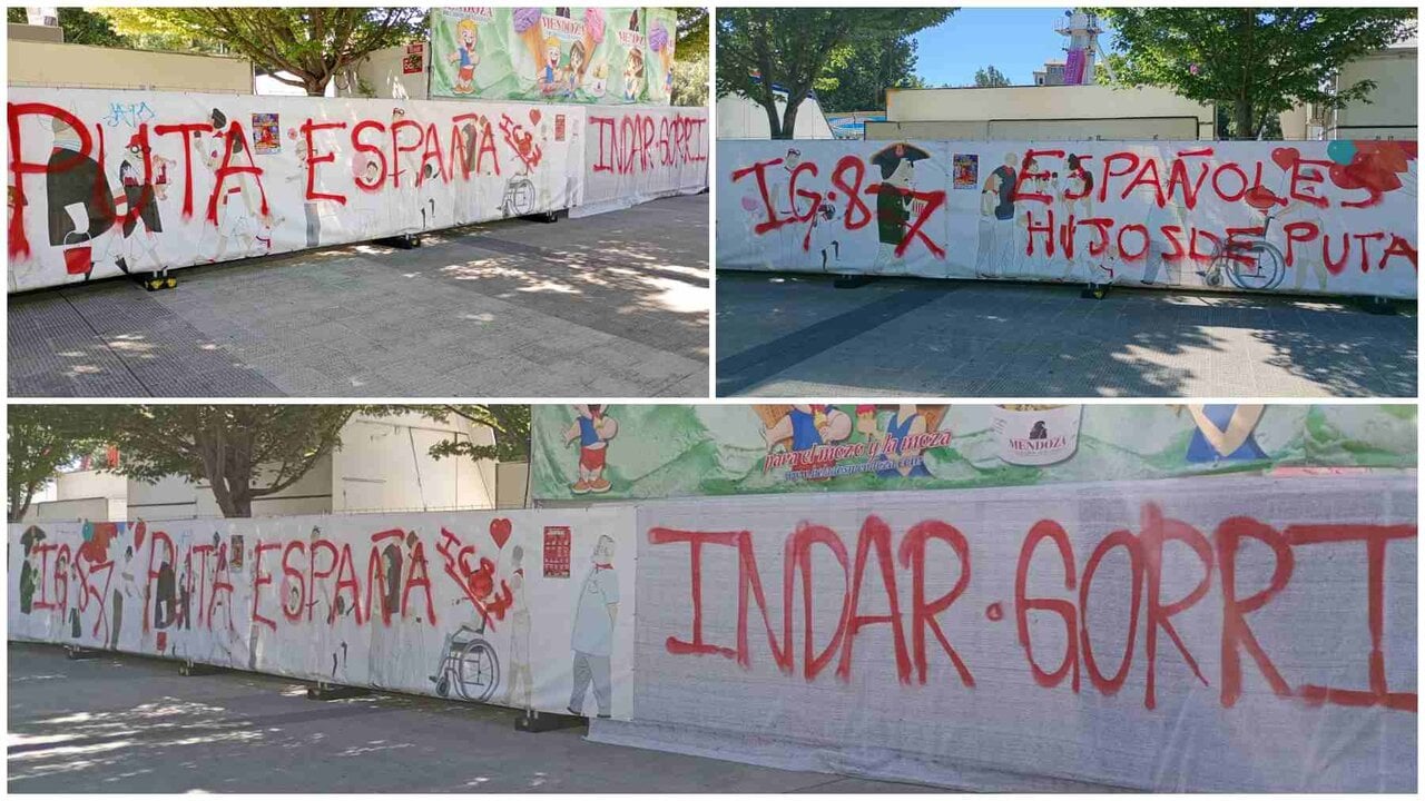 Las barracas de San Fermín amanecen plagadas de pintadas proetarras: 