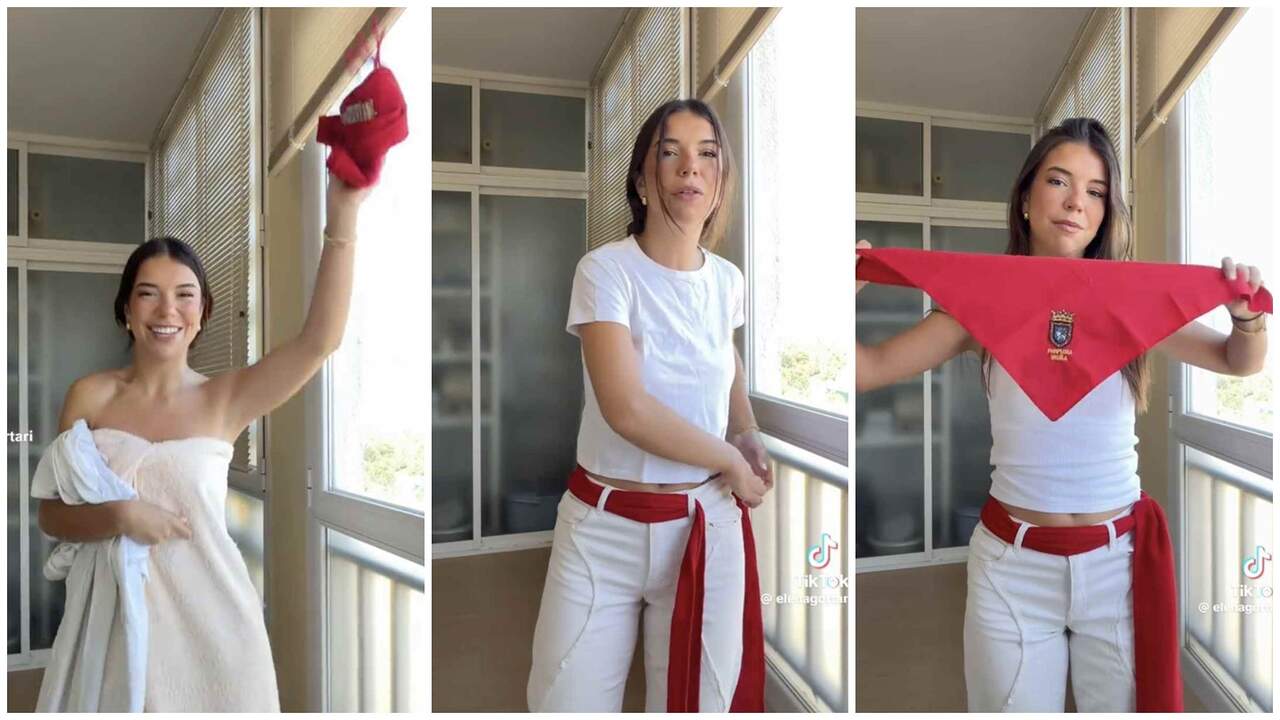 La influencer Elena Gortari llega a Pamplona con su novio y desvela qué le une con San Fermín