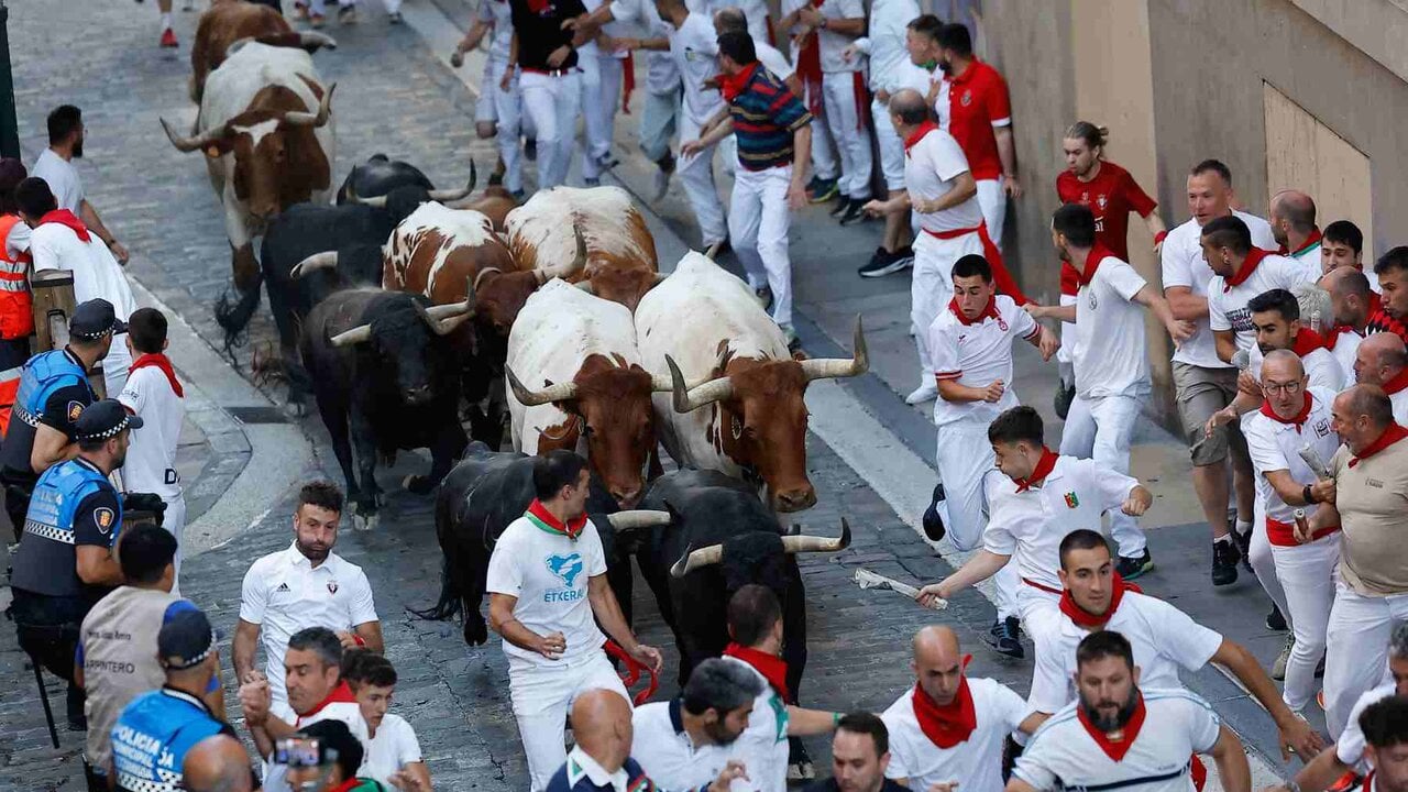 VÍDEO | Vuelve a ver el último encierro de las fiestas de San Fermín 2026 con toros de la ganadería de Jandilla