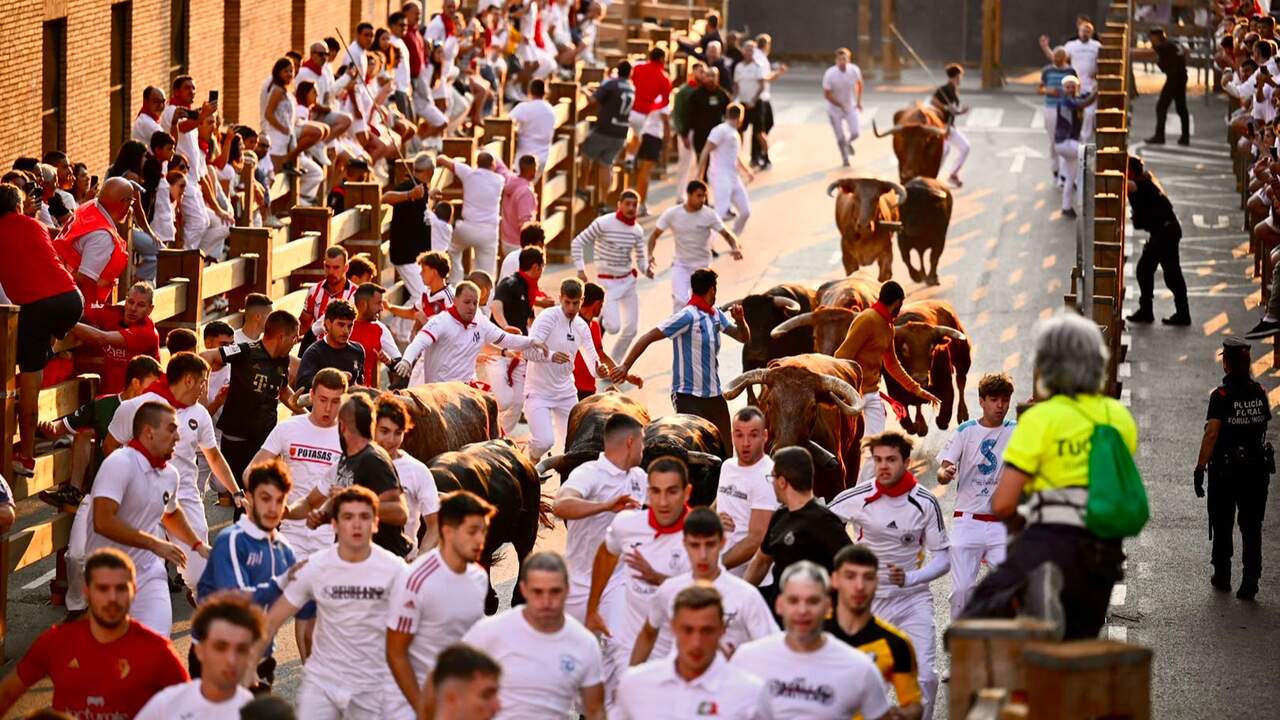 Primer herido en los encierros de Tudela: un joven de Tarazona recibe un puntazo de asta en el muslo