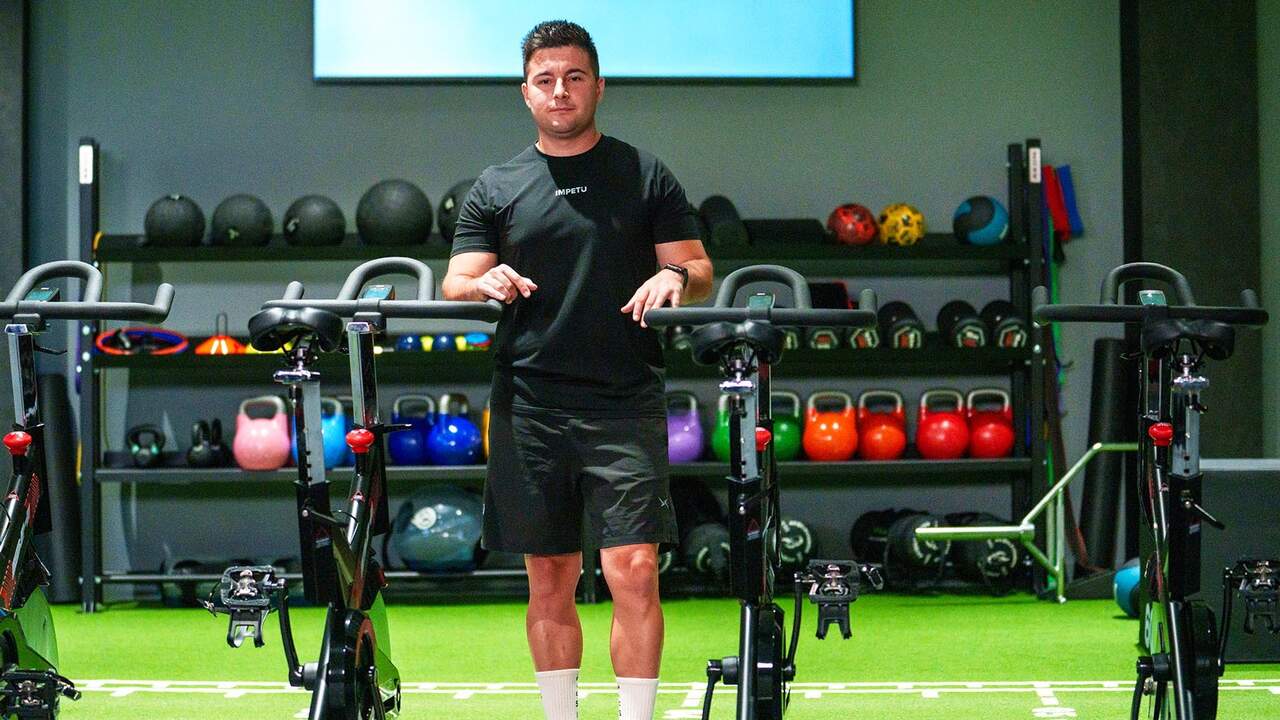 Ioritz Sanz en su gimnasio Ímpetu en Pamplona. Cedida.