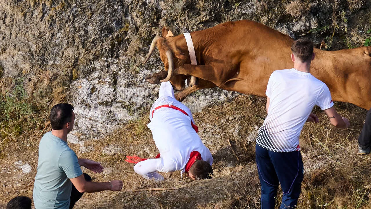 Las vacas de Hípica Zahorí rompen el Pilón de Falces en un encierro vertiginoso y de mucho peligro