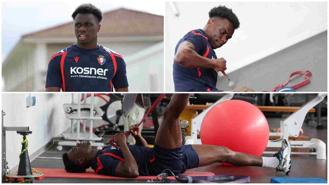 El 'muro' africano de Osasuna ya se ejercita en Tajonar tras solventar sus trámites burocráticos
