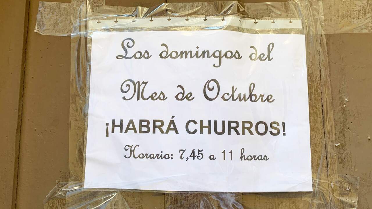 Cartel anunciando los churros de La Mañueta para el mes de octubre de 2026. Navarra.com