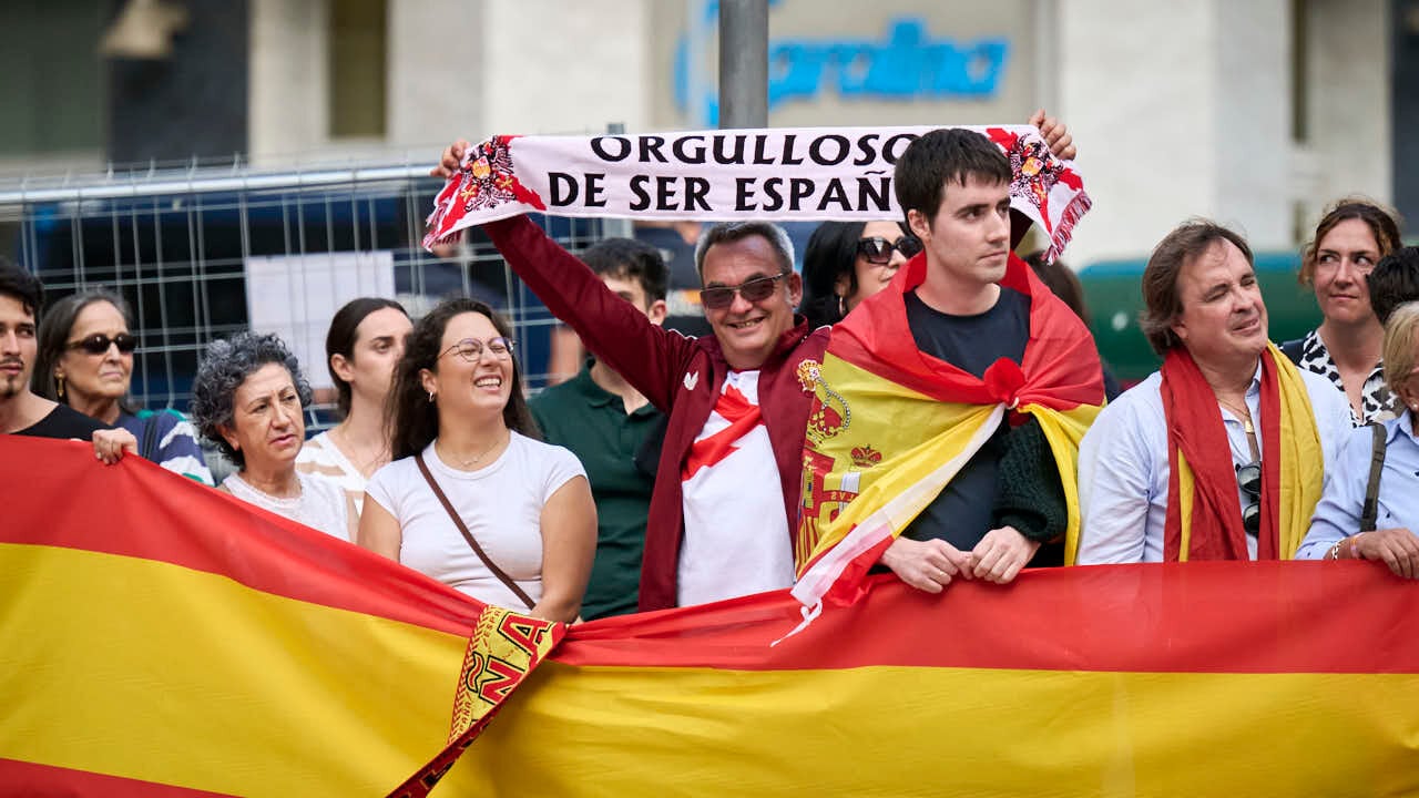 Concentraci&oacute;n convocada por Hispanos por Espa&ntilde;a, con motivo del D&iacute;a de la Hispanidad, para la "celebraci&oacute;n y agradecimiento a Espa&ntilde;a por una historia, una lengua y una cultura compartidas'. PABLO LASAOSA