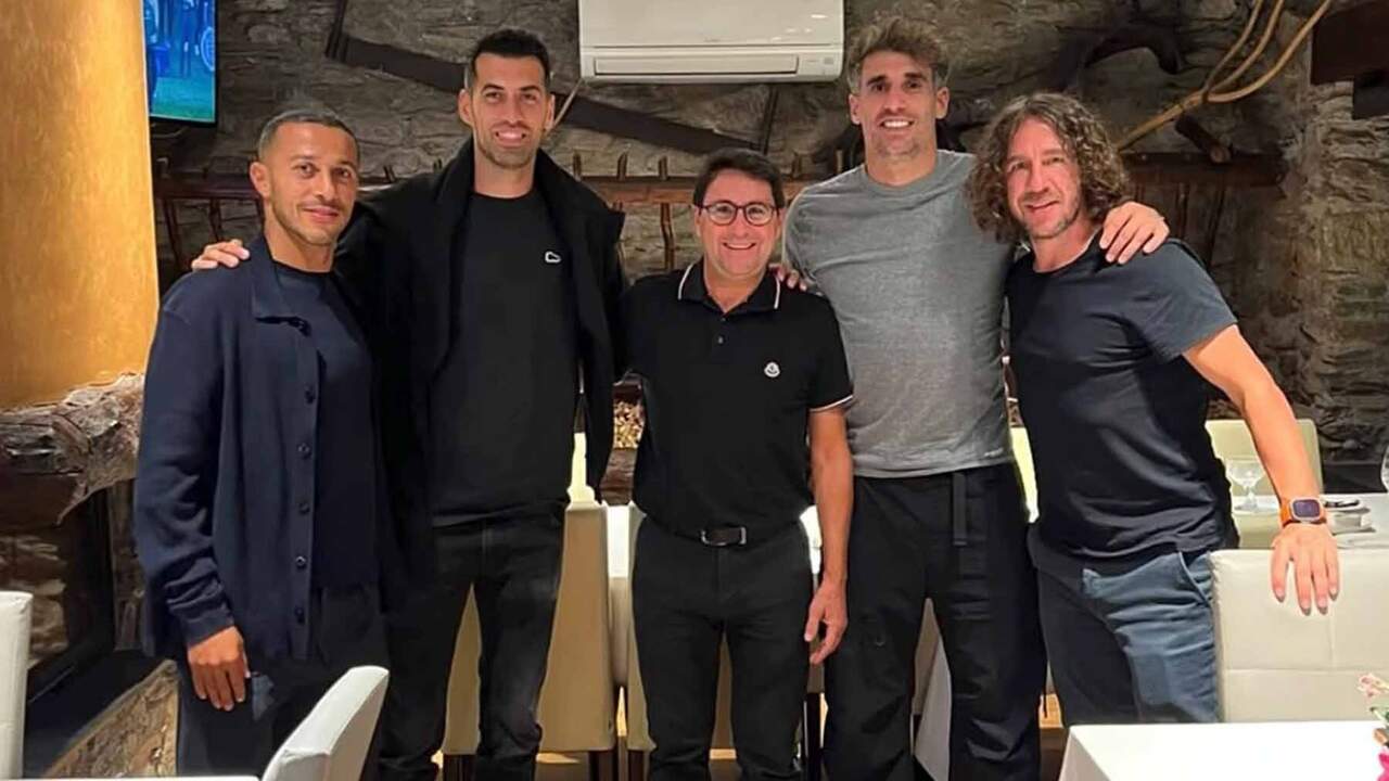 El navarro Javi Martínez comparte una cena con Puyol, Busquets y Thiago Alcántara en el restaurante Borda Xixerella de Andorra