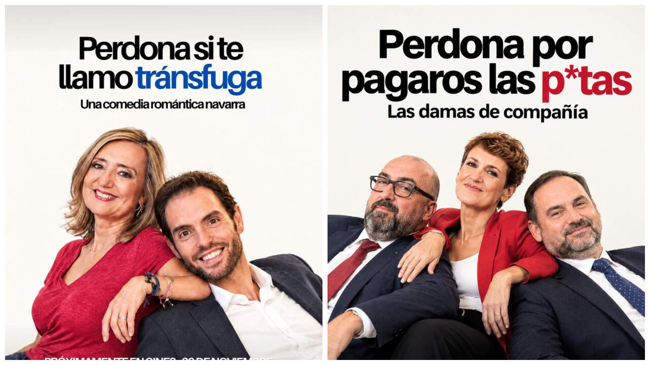 Chivite se mete con Ibarrola y Sayas y el PP le responde con un meme de ella junto a Koldo y Ábalos que triunfa en las redes